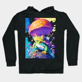 Mushroom land colorful toad lots of pretty colors soft color palette vintage tone Hoodie